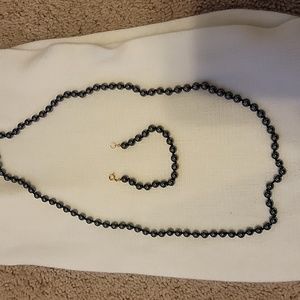 Black pearl beads set